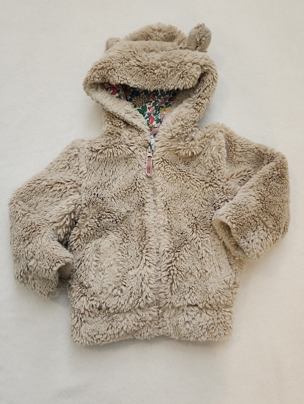 Mini Boden 2/3 Plush Teddy Hooded Jacket with Ears 2t 3t